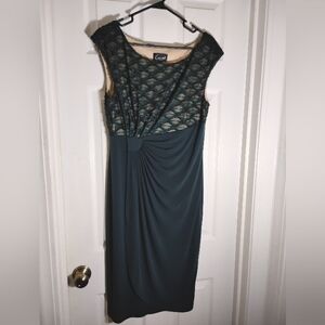 Connected Apparel Party Dress Lace Navy 12